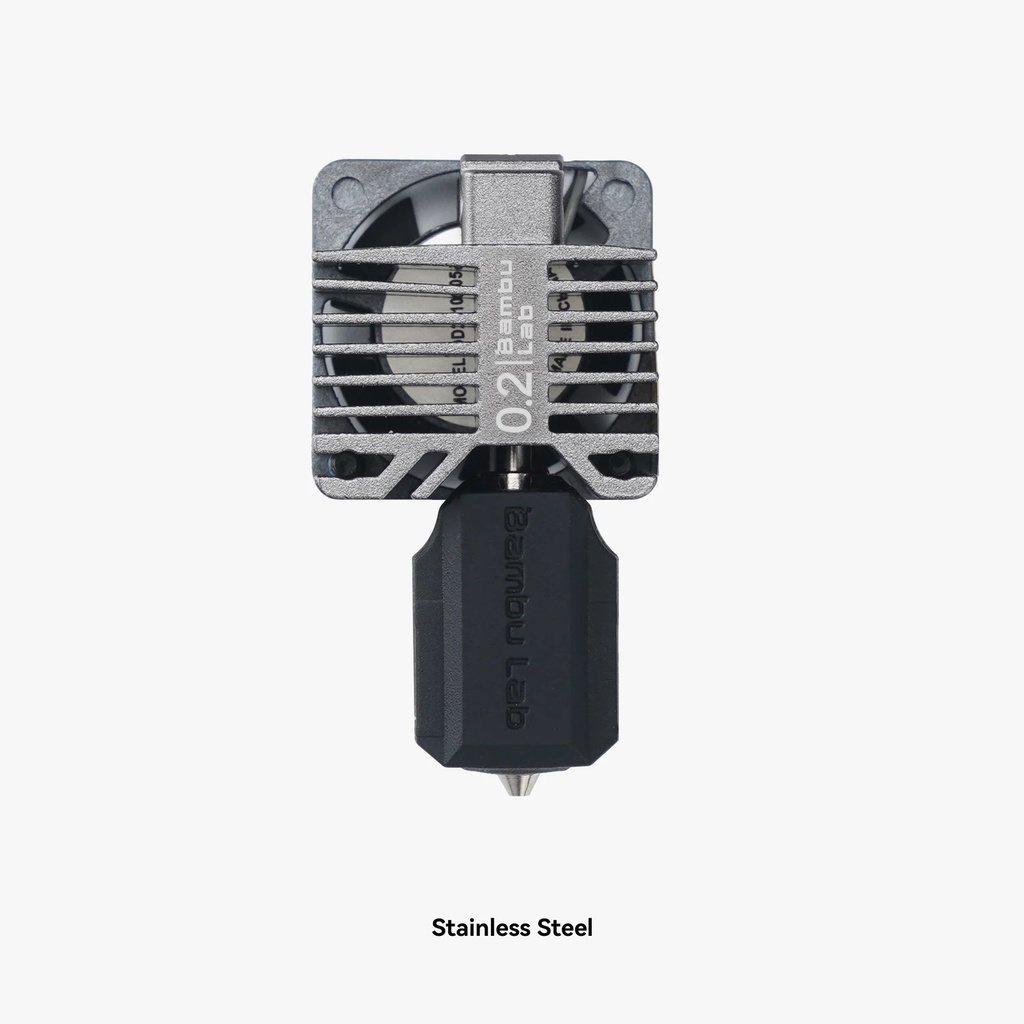 BAMBU P1 SERIES P1 COMPLETE HOTEND ASSEMBLY WITH STAINLESS STEEL NOZZLE 0.2mm