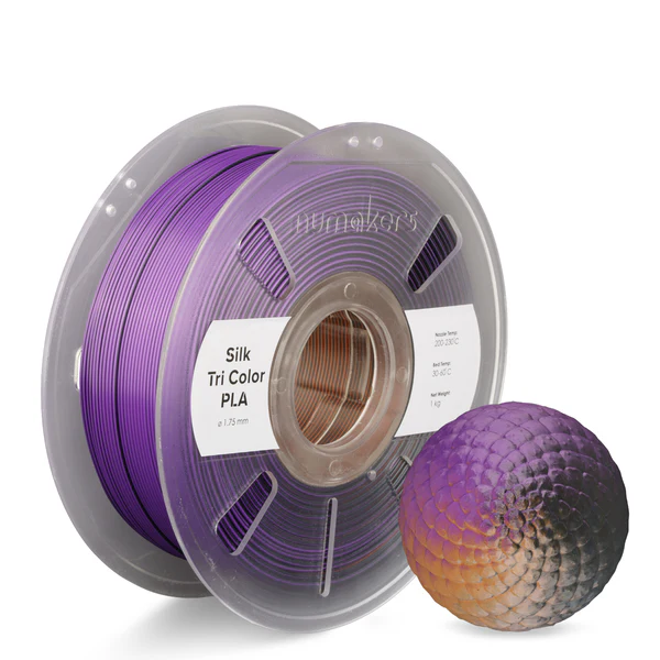Numakers TRI-COLOR PLA Silk Black-Purple-Orange 1KG 1.75mm   